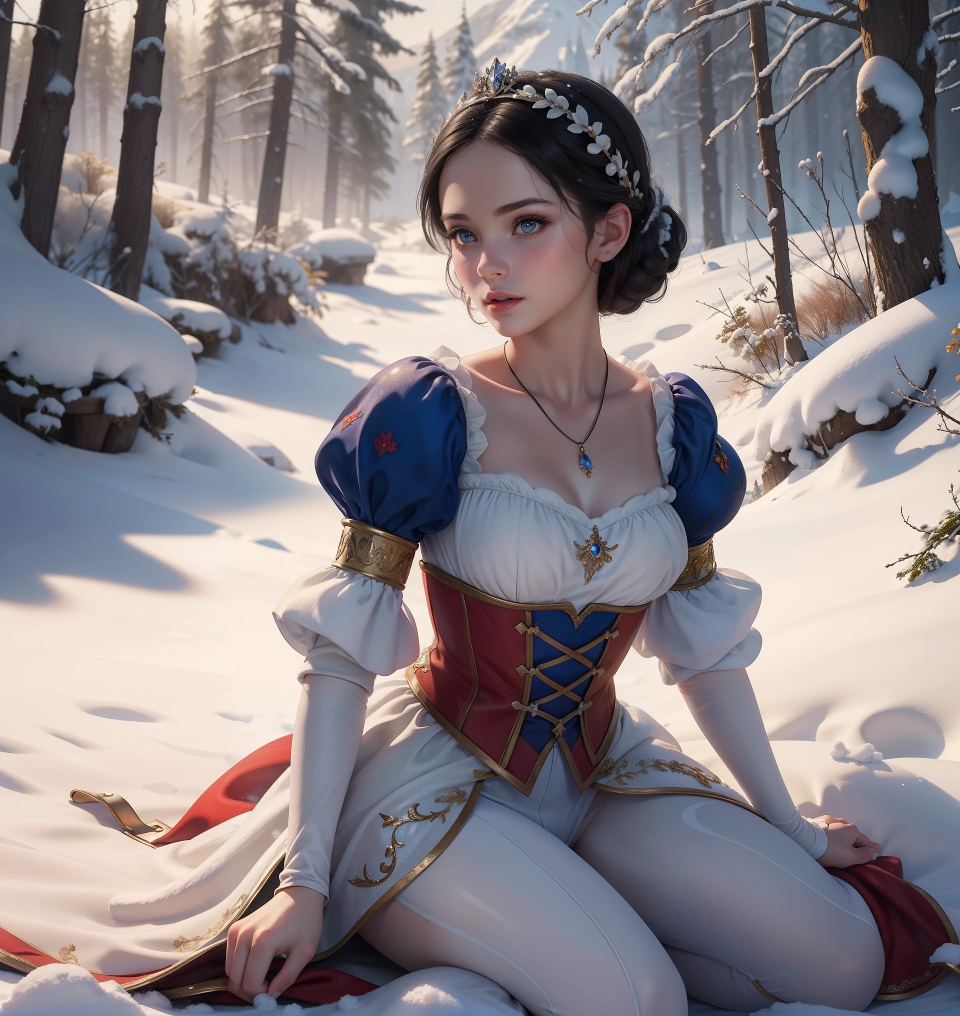 masterpiece, snow white ,(1girl:1.1), (extremely detailed:1.2), super hd, 8k, (intrincate details:0.8), hyper realistic, professional photo, exceptional,