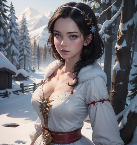 masterpiece, snow white ,(1girl:1.1), (extremely detailed:1.2), super hd, 8k, (intrincate details:0.8), hyper realistic, profess...