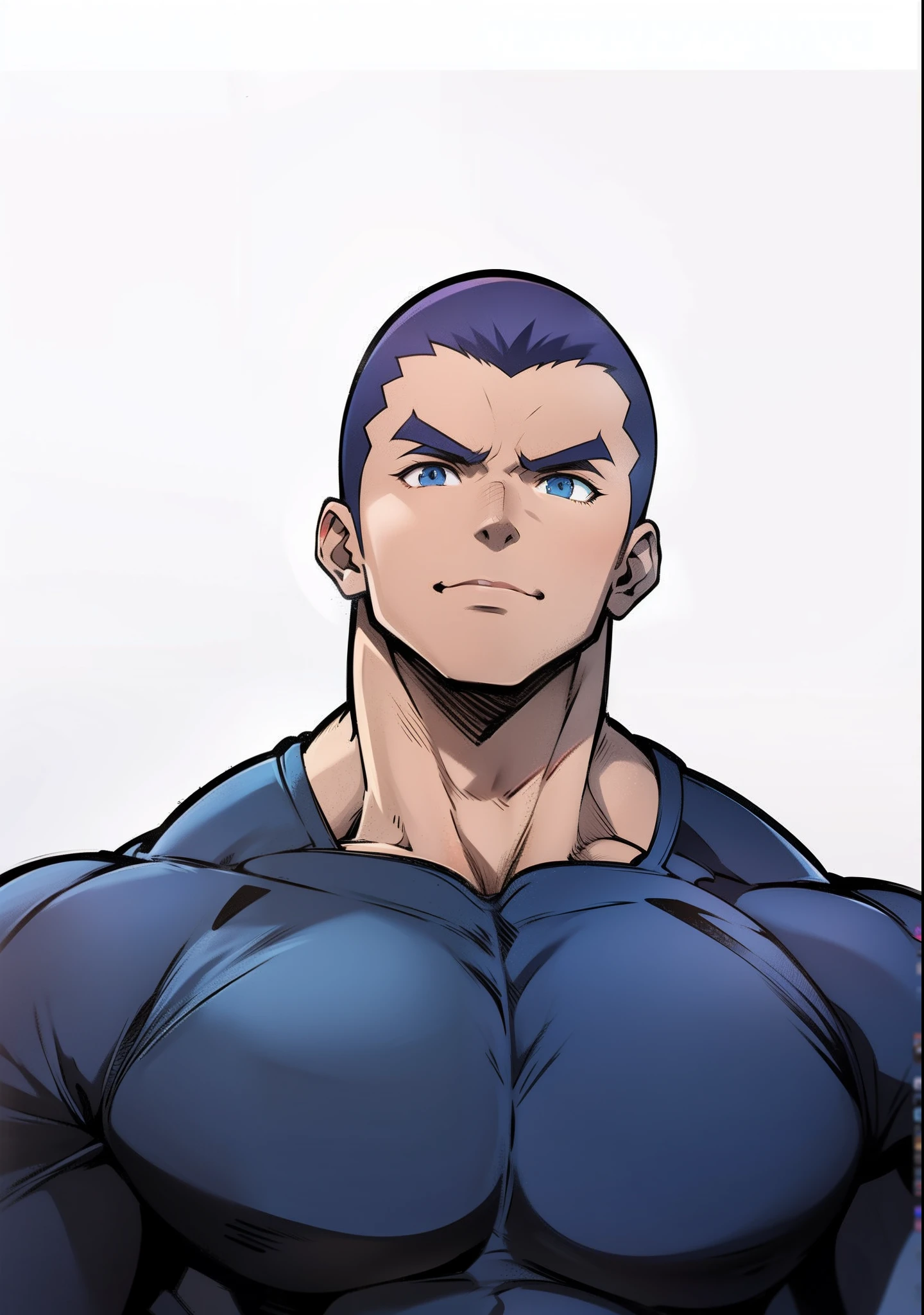 Anime style art)), Extremely muscular masculine character