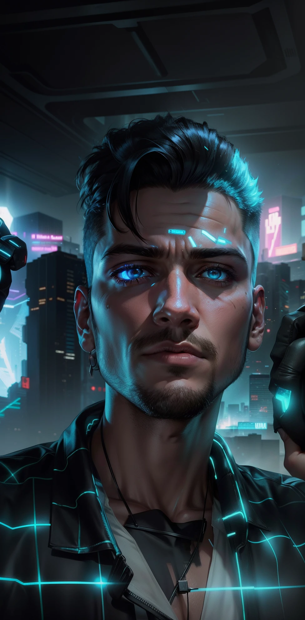 Change background, cyberpunk, men, handsomeboy, 8k ultra hd