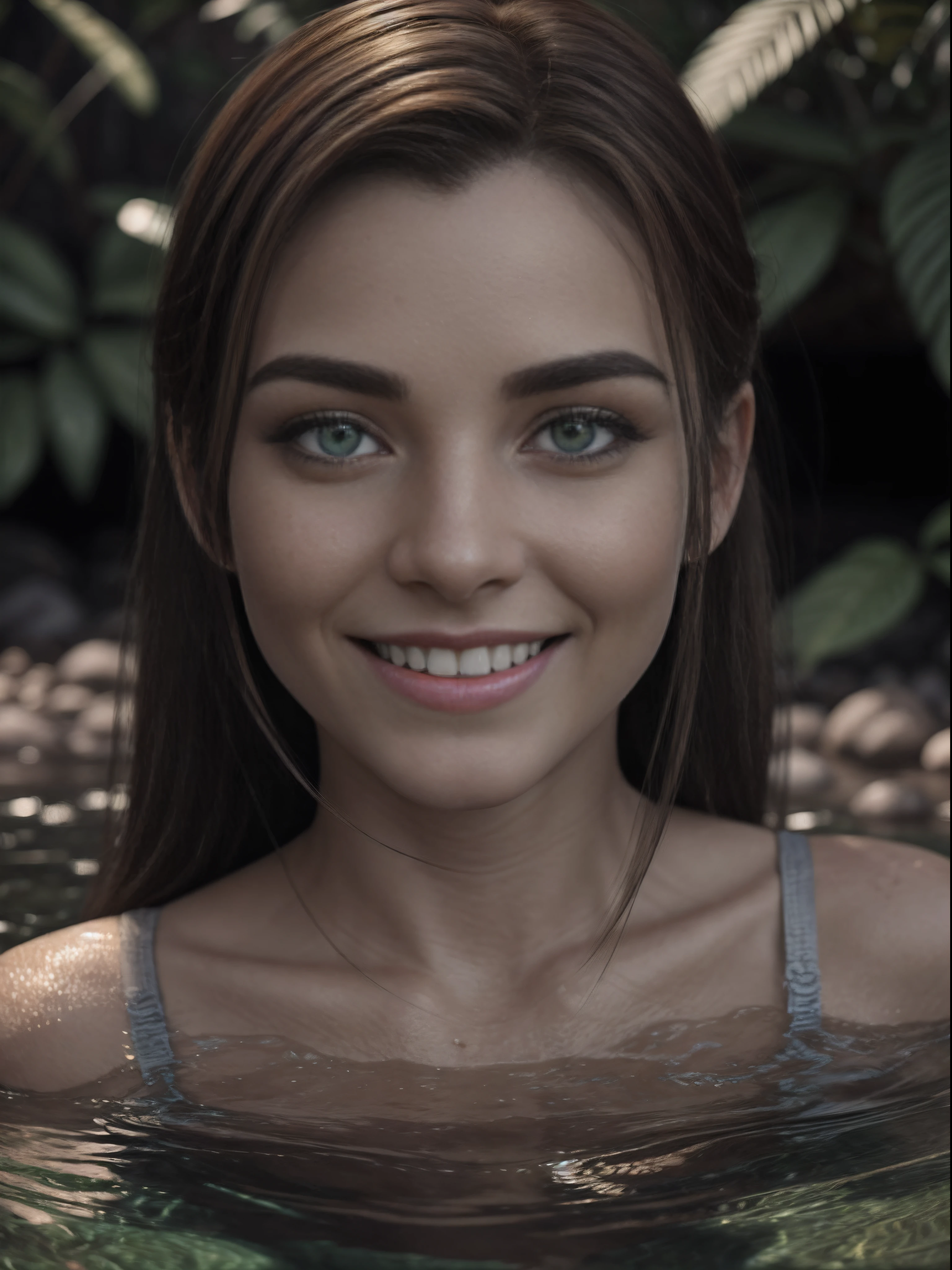 A close up of a woman in a body of water with a smile - SeaArt AI