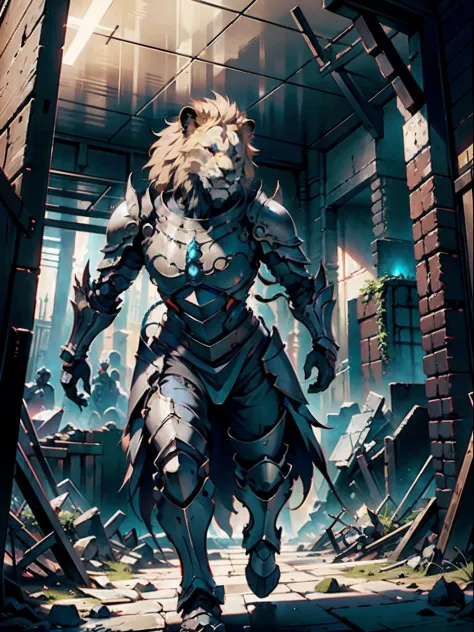 lion, full body, Apocalypse, dooms day, Illustration, cinematic light, high resolution, best quality, ultra detailed, masterpiece,