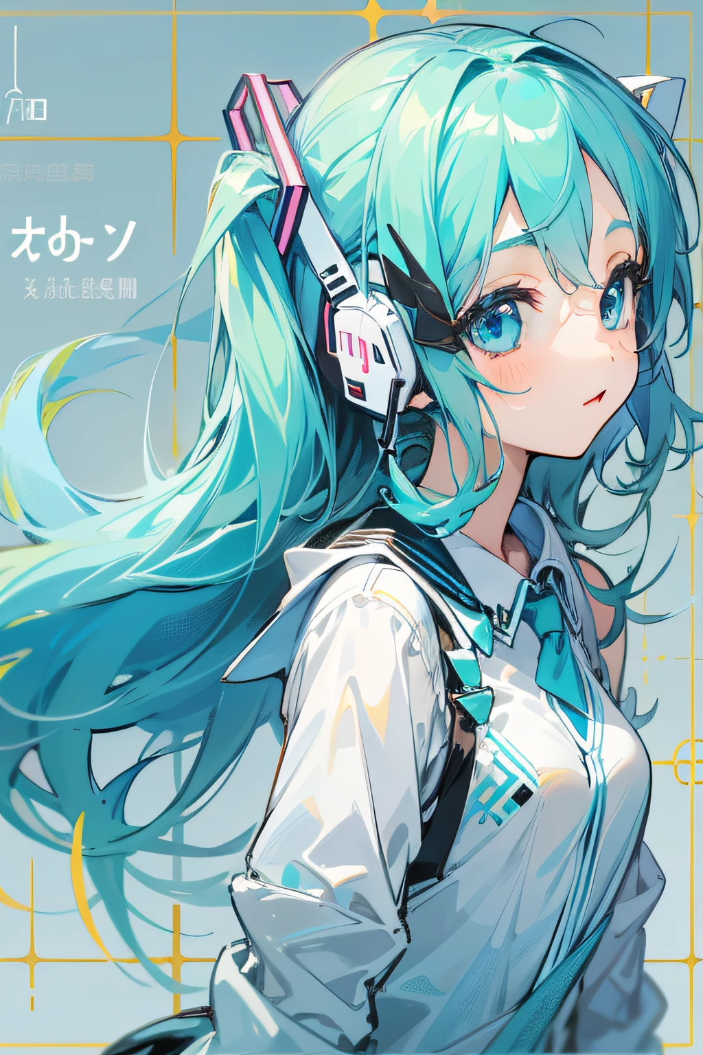 A close up of a person with long hair wearing headphones - SeaArt AI