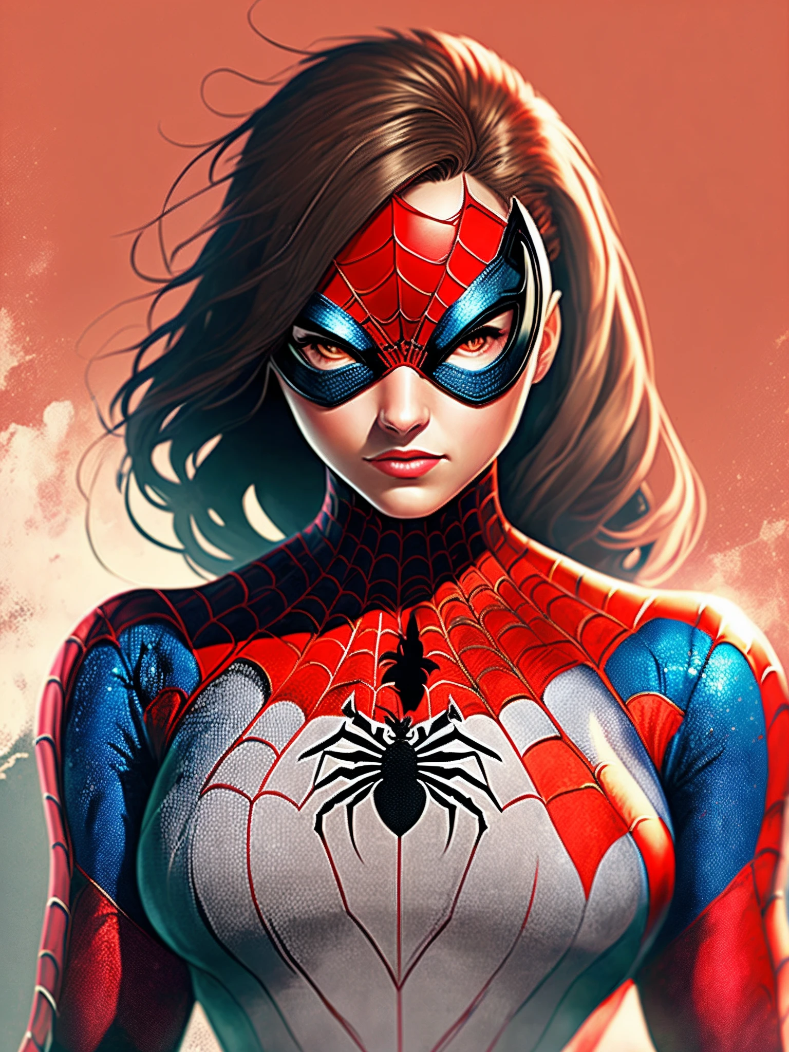 A close up of a woman in a spider - man costume - SeaArt AI