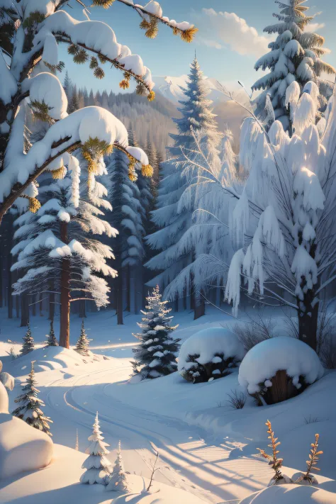 Create a winter landscape
