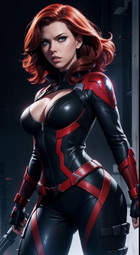 Black Widow sexy from Marvel Comics, fantasy setting, Dynamic poses, whitebackground, Character concept, character art, Character portrait, tmasterpiece, beste-Qualit, best resolution, 8K