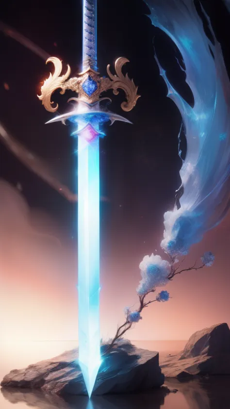 (((Sword)))，(((Huge sword))),jade sword，Diamond setting