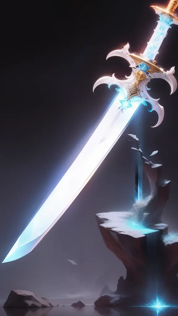 (((Sword)))，(((Huge sword))),jade sword，Diamond setting