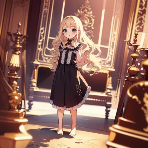 very cute female child:1.1,10 yo,action:1.6,Gothic Lolita cloth:1.8,dutch angle shot,dynamic angle:1.6,ground-level shot,low ang...