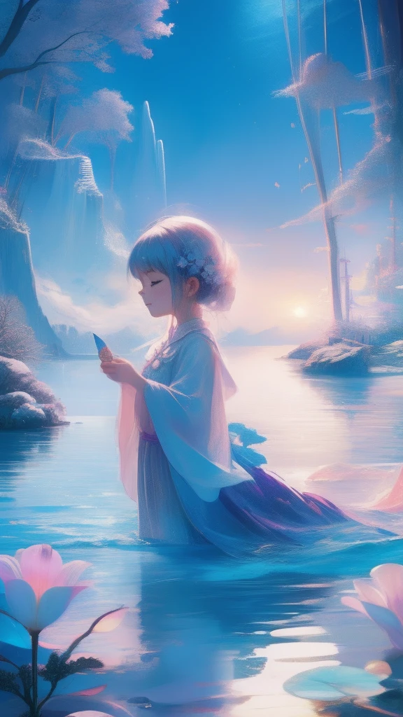 Once upon a moonlit night, in a land of dreams, there lived a little girl named Lily. Every night, as she closed her eyes, her imagination soared. In her dreams, she could fly among fluffy clouds and swim with mermaids in sparkling seas,Bright colors