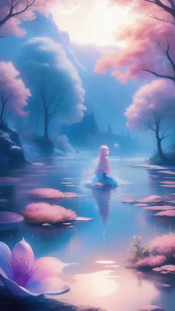 Once upon a moonlit night, in a land of dreams, there lived a little girl named Lily. Every night, as she closed her eyes, her imagination soared. In her dreams, she could fly among fluffy clouds and swim with mermaids in sparkling seas,Bright colors