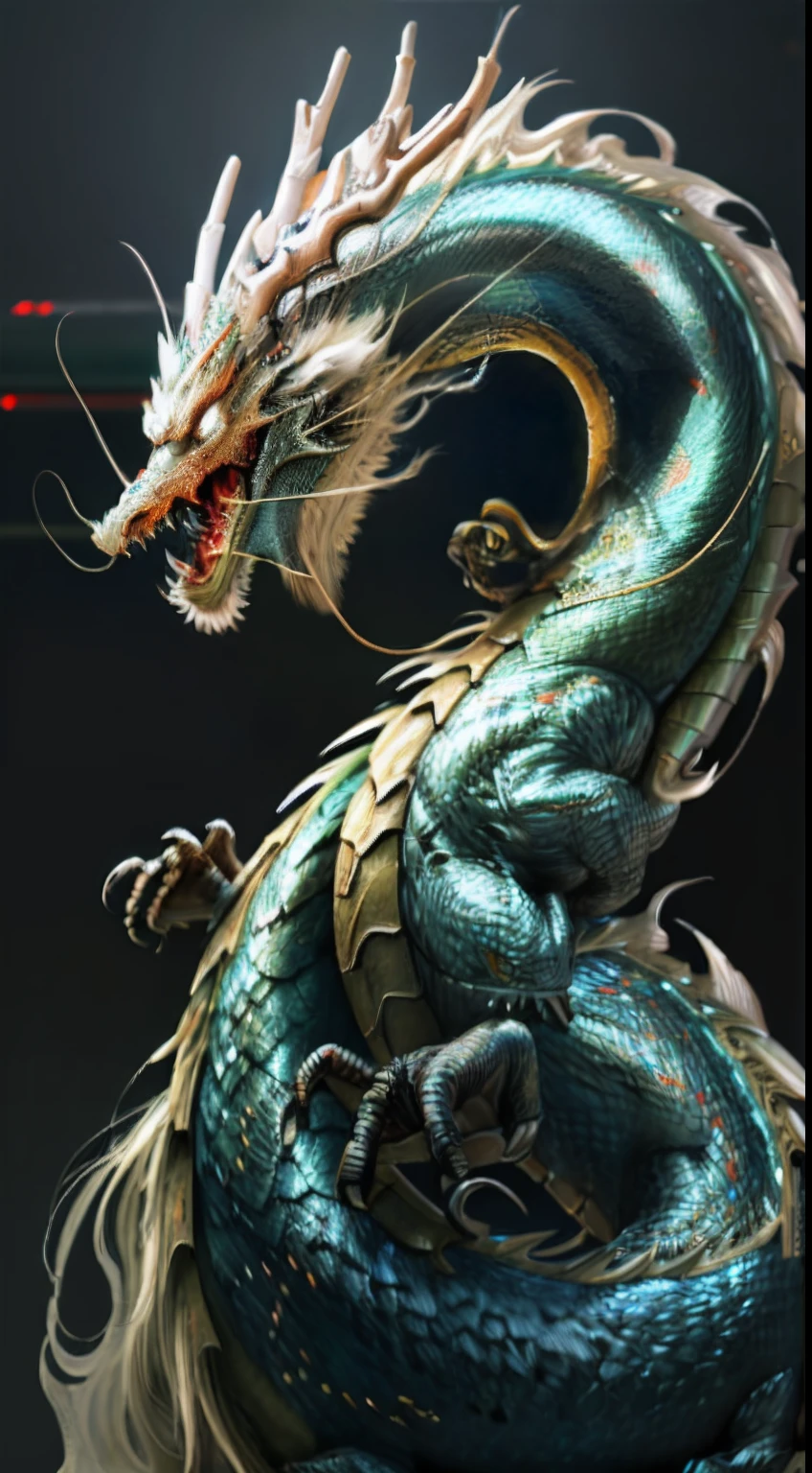 A close up of a dragon with a long tail and a long tail - SeaArt AI