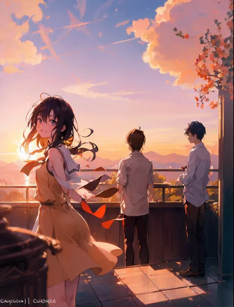 create an exquisite illustration reminiscent of makoto shinkai's style, characterized by its superfine detail and top-tier quali...