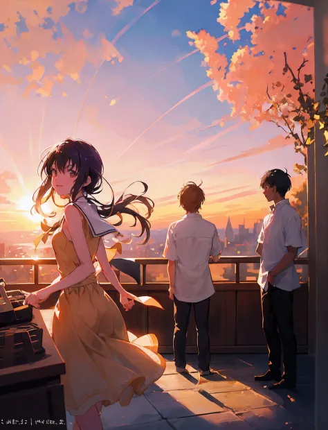 Create an exquisite illustration reminiscent of Makoto Shinkai's style, characterized by its superfine detail and top-tier quali...