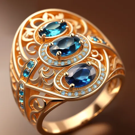 Masterpiece，highest  quality，(Nothing but the ring)，Beautiful ring, Ultra detailed，(No Man),Phoenix ring setting，starrysky，Wrapped around the end from beginning to end，Delicate gold ring，Starry sky in the ring,The sheen，inverted image，sparkling gemstones，E...