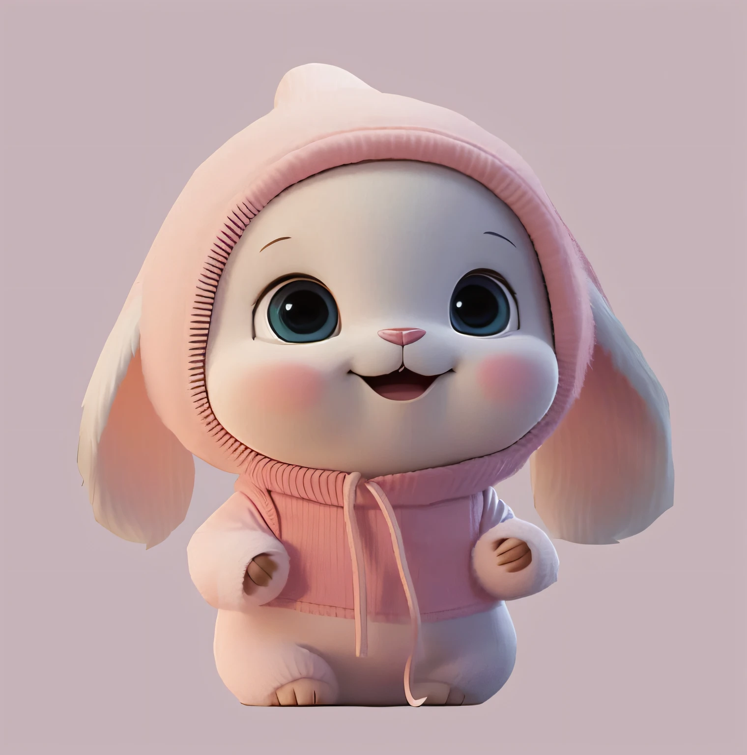 Cartoon bunny with pink hoodie and pink sweater - SeaArt AI