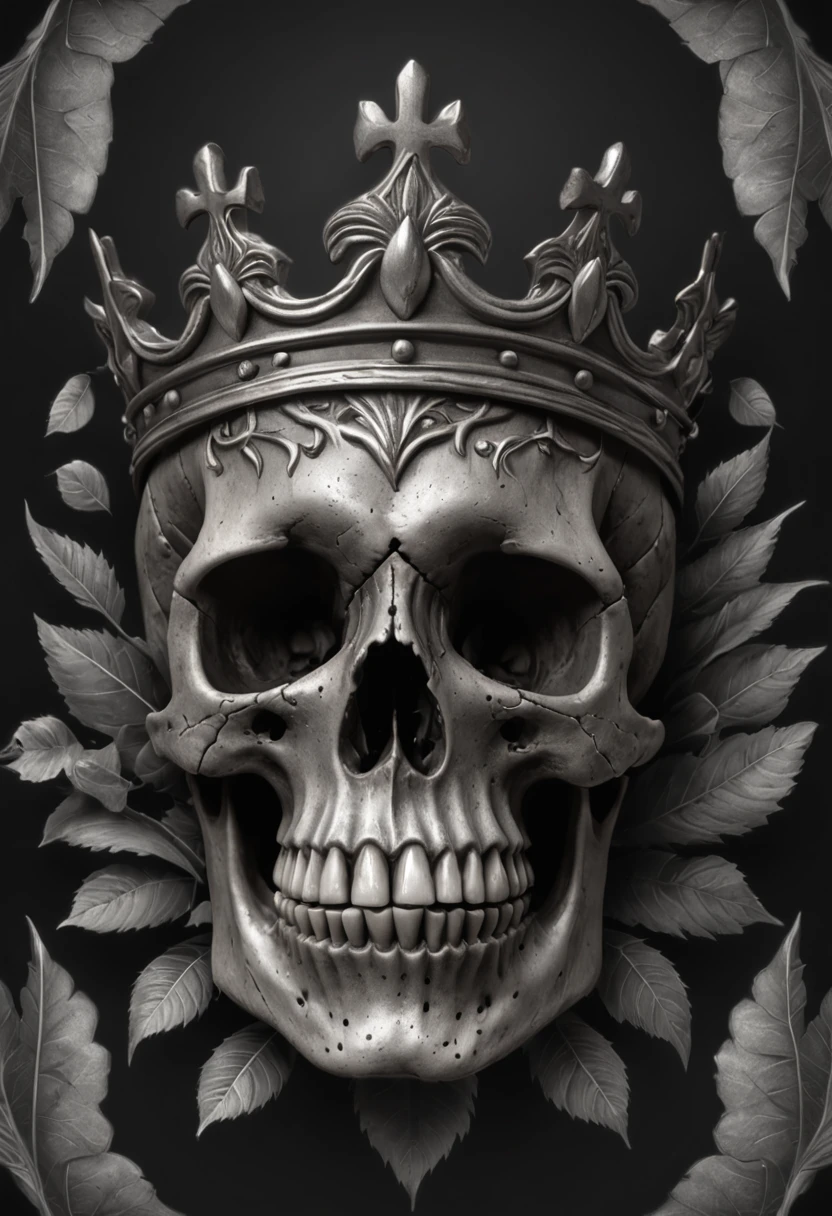 A Skull With A Crown Of Thorns And Leaves On It Fantasy Skull Arte C76ccfe4cc0aa2d219af315f191e747668f65adb High.webp