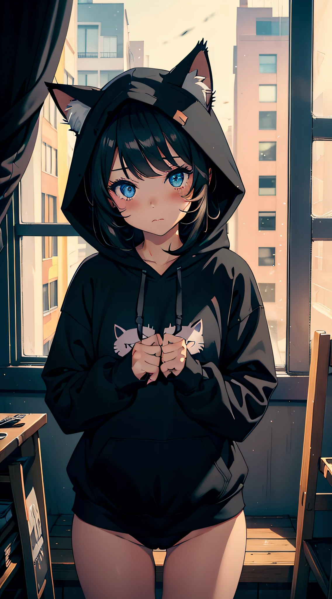 Anime girl neko hoodie best sale