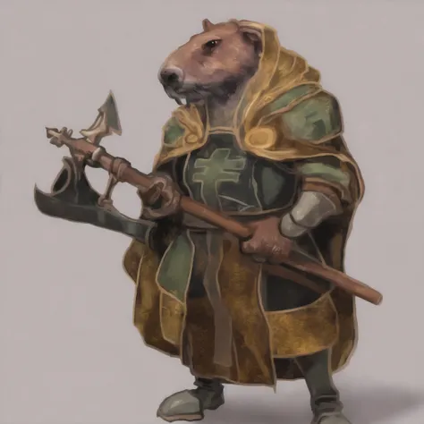 There is a rat that is holding a sword and a shield - SeaArt AI