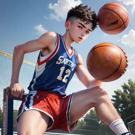 Shorts tank top teenager，12year old，strong，perspire，basketball playground，Male male，perspire，basketball playground，spring breeze