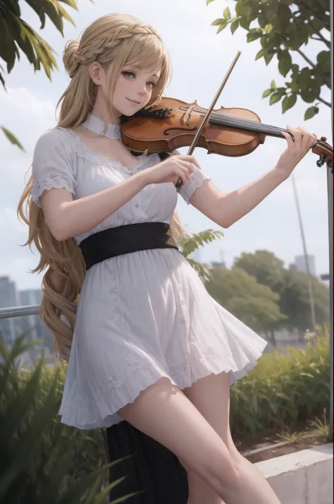 absurdres, highres, ultra detailed,
dynamic angle, cinematic lighting
(petal:1.2),
BREAK,
(girl playing the violin:1.5),(Close e...