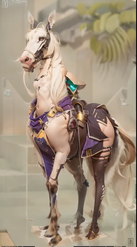 （A female centaur：1.5），She is both（Female: Centaur, half human, half horse, half horse, half horse：1.5），It is also a female Yingzhao。She blends both images，The first is：（（The head of the horse/neck/Shoulder these parts，Replaced with a beautiful female huma...