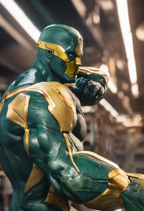 Como o Hulk lendo um livro numa biblioteca，The visual detail of 8K is apprehended to the extreme，HD delicado，Facial expressions are well represented，The details of the eyes are realistic and pious，The details of the suit are meticulous，A fusion of the uniq...