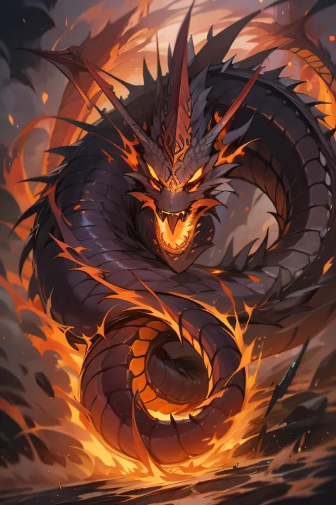 "mystical rune mana, majestic dragon engulfed in dark flames"