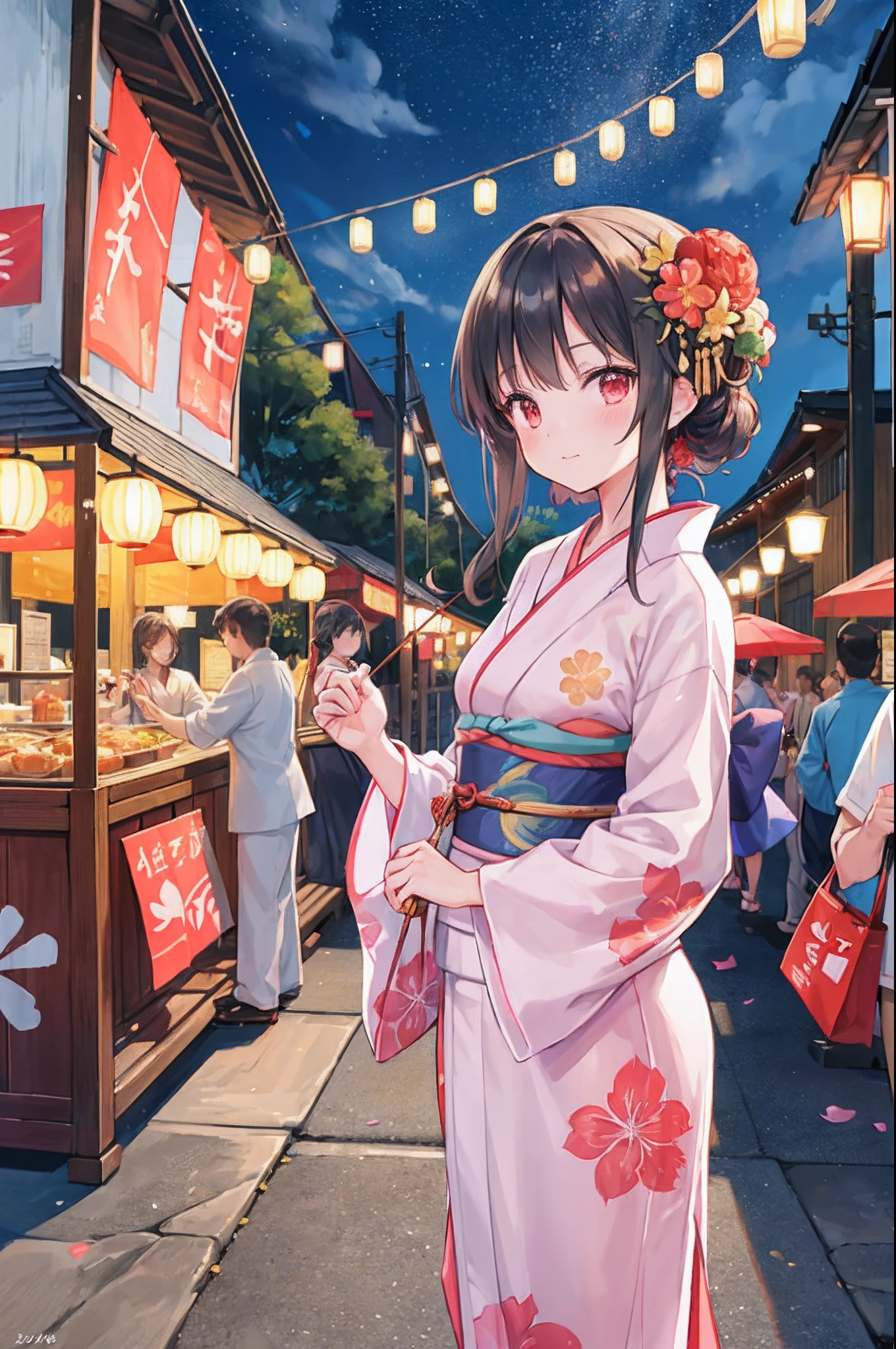 absurdes, haute résolution, ultra-détaillé, (manche courte),(été:1.3), casser ,Dans la scène animée du festival d&#39;été au Japon, Personne se promenant joyeusement dans la rue décorée de robes yukata colorées々 (été kimono). Les lanternes illuminent la nuit, Faites briller une lueur chaleureuse sur les stands en bois traditionnels qui bordent les ruelles animées. air々Rempli du délicieux arôme de la cuisine de rue, Incitez tout le monde à savourer une délicieuse collation.
, casser ,
Les rires et les bavardages remplissent l&#39;atmosphère familiale, amis, Et les couples se réunissent pour célébrer l&#39;occasion festive. Enfants ramassant des poissons rouges et saisissant des filets、Tentez votre chance avec impatience pour attraper le poisson insaisissable, Tandis que d&#39;autres apprécient les jeux et défis traditionnels, C&#39;est comme tirer sur une cible avec un arc et une flèche en jouet.
, casser ,
Le battement rythmé des tambours résonne dans l&#39;air, Ajoutez à l&#39;atmosphère animée. Un groupe de danseurs en yukata se rassemble autour de la scène centrale, Interpréter le Bon Odori traditionnel avec élégance et enthousiasme. Le public participe à la danse, Créer une atmosphère chaleureuse et inclusive.
, casser ,
Dans les festivités, Les locaux et les touristes、Passer d&#39;un stand à un autre, Goûtez à la délicieuse cuisine de rue, Y compris les takoyaki (Bal de Poulpe), yakitori (Poulet en brochettes), Glace pilée garnie d&#39;une saveur de sirop éclatante. Dans l&#39;étal、Pour ceux qui recherchent un souvenir de cette occasion mémorable、Nous proposons également une variété de bibelots et de souvenirs attrayants。.
, casser ,
Quand un inconnu entame une conversation、amiship is evident, Attaché dans un esprit de fête. Alors que la nuit avance, L’enthousiasme continue de monter, Et、Les sons et les spectacles enchanteurs du festival d&#39;été sont、Tous ceux qui ont la chance de participer à cette expérience magique々Laissez des souvenirs impérissables dans.