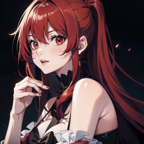 A vampire with red eyes and red hair