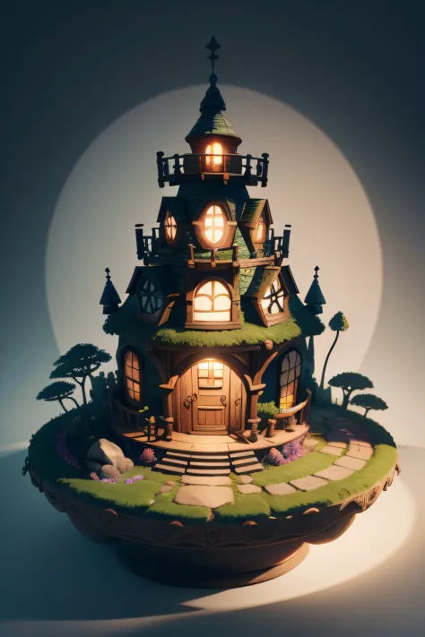 A fascinating representation of the dwarf's magic garden in a children's book, Playful and fantastical elements, Soft and smooth lighting and shadows, with soft colors, trending on polycount, physically-based renderingt, Centered.