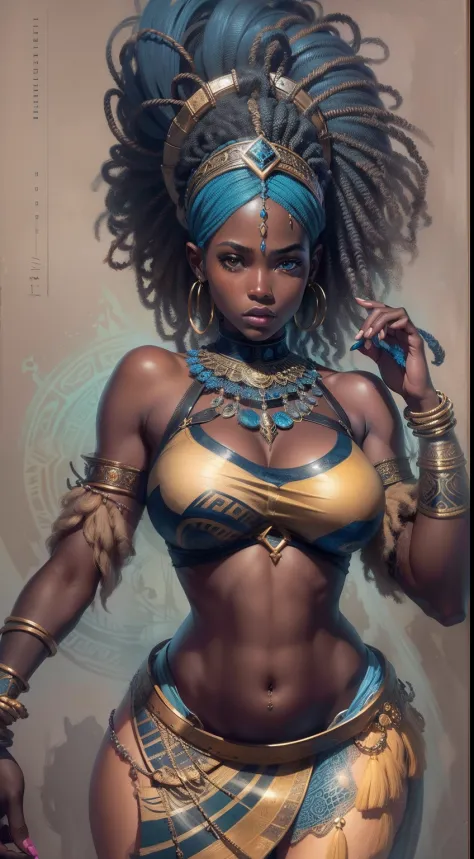 Top CG，（tmasterpiece），（insanely details），（Ultimate quality），1girll，African goddess Yemanja, Coloring, The dominance of blue, per...