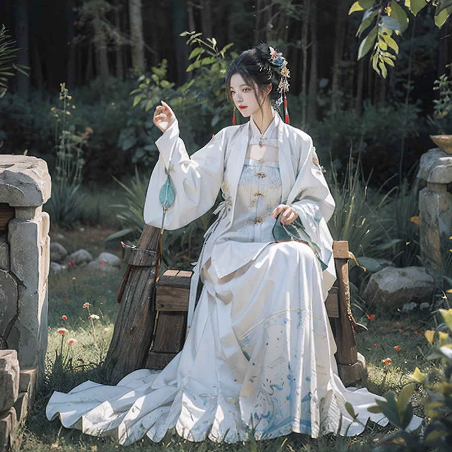 ภาพระยะใกล้ของผู้หญิงในชุดสีขาว，ภาพตัวละครโดย Yang J，ความนิยมของ CGsociety，แฟนตาซีอาร์ต，ภาพวาดตัวละครที่สวยงาม，งานศิลปะสไตล์กูวิซ，กูวิทซ์，ฮานฟู่สีขาว，เสื้อคลุมสีขาวไหล，อู๋เซี่ยทั้งตัว，ศิลปะตัวละครที่ยอดเยี่ยมและประณีต，ศิลปะตัวละครที่น่าทึ่ง，นักฆ่าสาวสวย，ใหญ่ที่สุด，ความแตกแยก，