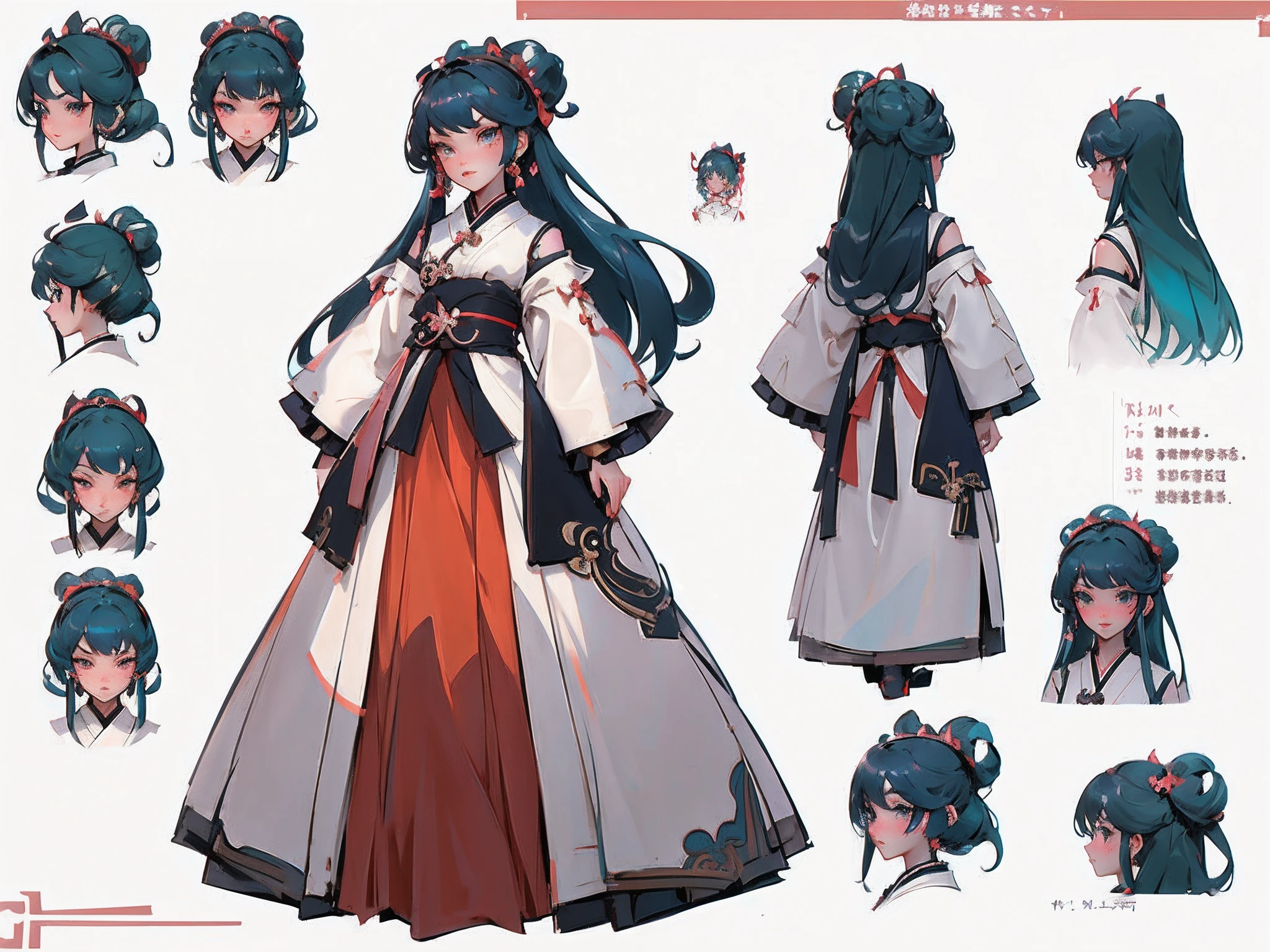 a close up of a person in a dress with different hairs, onmyoji detailed art, cushart krenz, anime character design, onmyoji, anime concept art, cushart kenz, pretty anime character design, anime character reference sheet, [ character design ], ayaka genshin impact, cushart krenz key art feminine, cushart