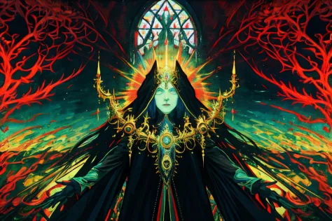 rays of black light, Ultra HD, painting of a：Jan van Eyck, Jheronimus Bosch, Neo-Gothic, Gothic, rich deep color. beksinski painting, Courtesy of Adrian Ghenie and Gerhard Richter. Works by Takahito Yamamoto. Masterpiece. Intricate artwork by Tooth Wu and ...