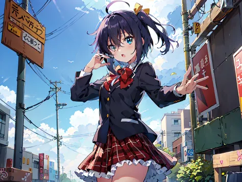 Anime girl in school uniform on the phone, anime moe art style, style of anime4 K, Best anime 4k konachan wallpaper, Anime art w...