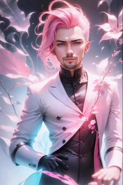 Create me a man with a pink hard