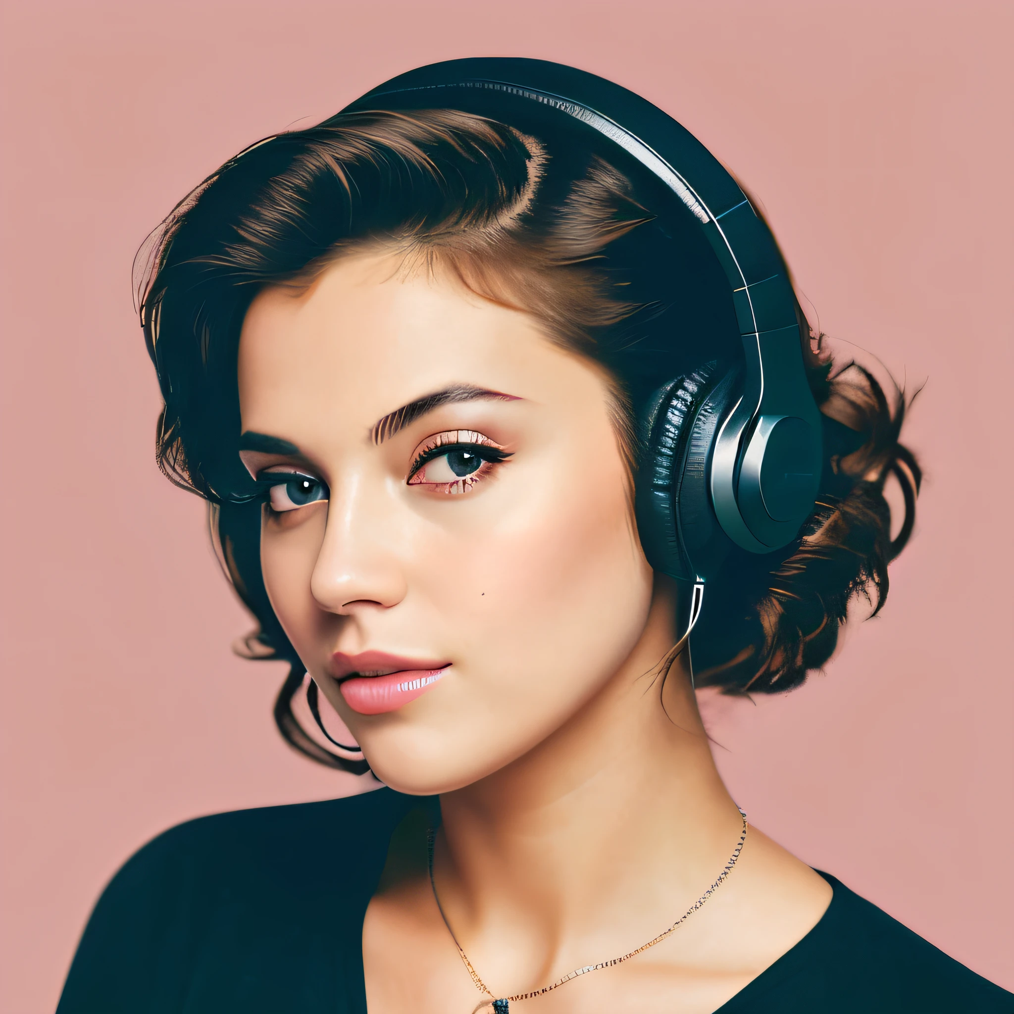 (masterpiece, best quality, beautiful:1.4), a woman with headphones on singing into a microphone, in style of digital illustration, vector artwork, vector art style, extremely high quality artwork, vector style drawing, vector art, jen bartel, digital art style, lowres, detailed vectorart, style digital painting, high quality artwork, digital art high quality, martin ansin artwork portrait, high quality portrait, wallpaper, 8k