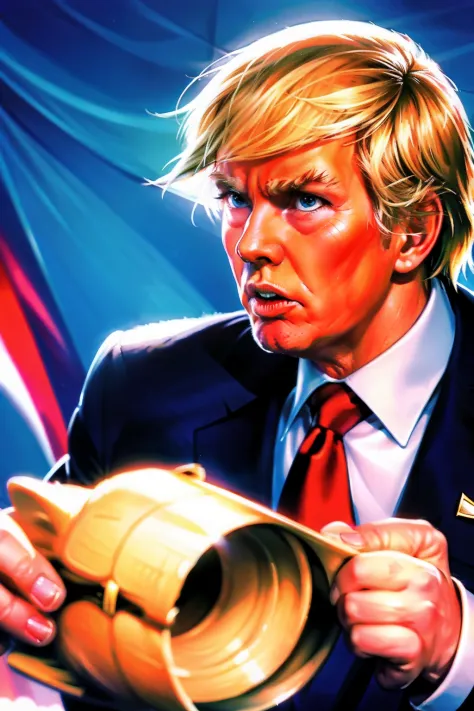 Donald Trump as a realistic image of the cartoon;