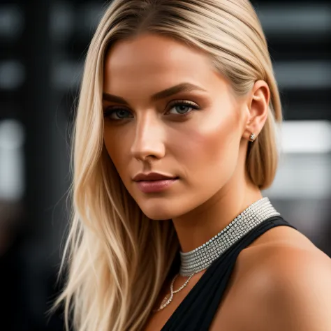 Unser atemberaubendes schwedisches Instagram-Model, immer perfekt gestylt mit blonden Haaren, wird jetzt in einer urbanen Umgebung gezeigt. She wears a fashionable outfit, that emphasizes their beauty. In diesem Bild ist sie inmitten einer lebendigen Stadt...