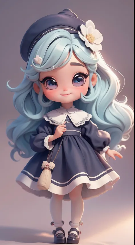 Create a series of cute baby chibi loli style dolls with a cute Christmas theme, each with lots of detail and in an 8K resolution. All dolls should follow the same solid background pattern and be complete in the image, mostrando o (corpo inteiro, incluindo...