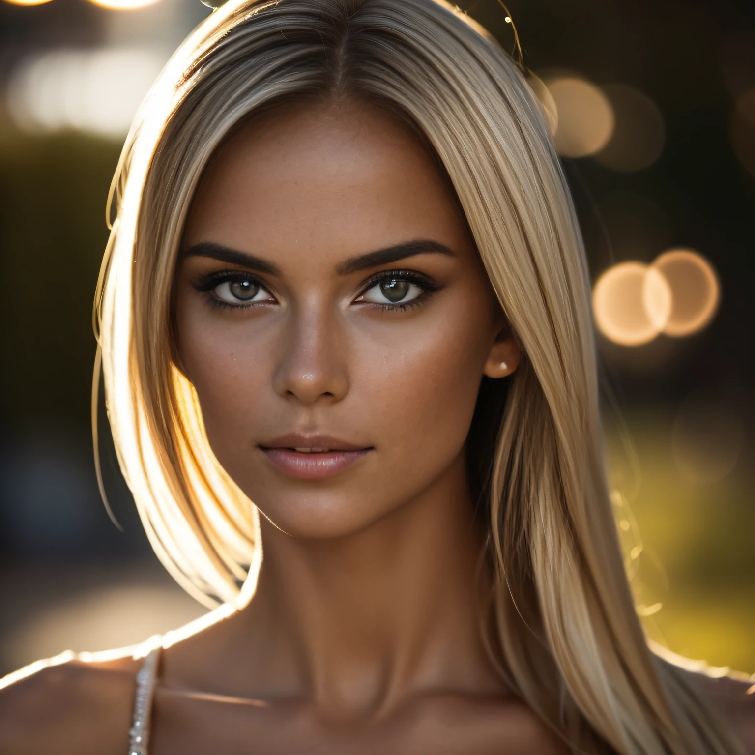 Front photo of a 25-year-old European woman, Pointing at the camera, cheveux blonds, serious, (Amazing Skin Details: 1.4), (peau naturelle: 1.2), (Pores: 0.6), Maquillage, (detailled eyes: 1.2), fond vert, studio, Lighter edge, (Bokeh: 1.2), Photographie, cinematic, Fotorealistisch, ultrarealistic, fille en forme, Robe moulante, Silhouette parfaite