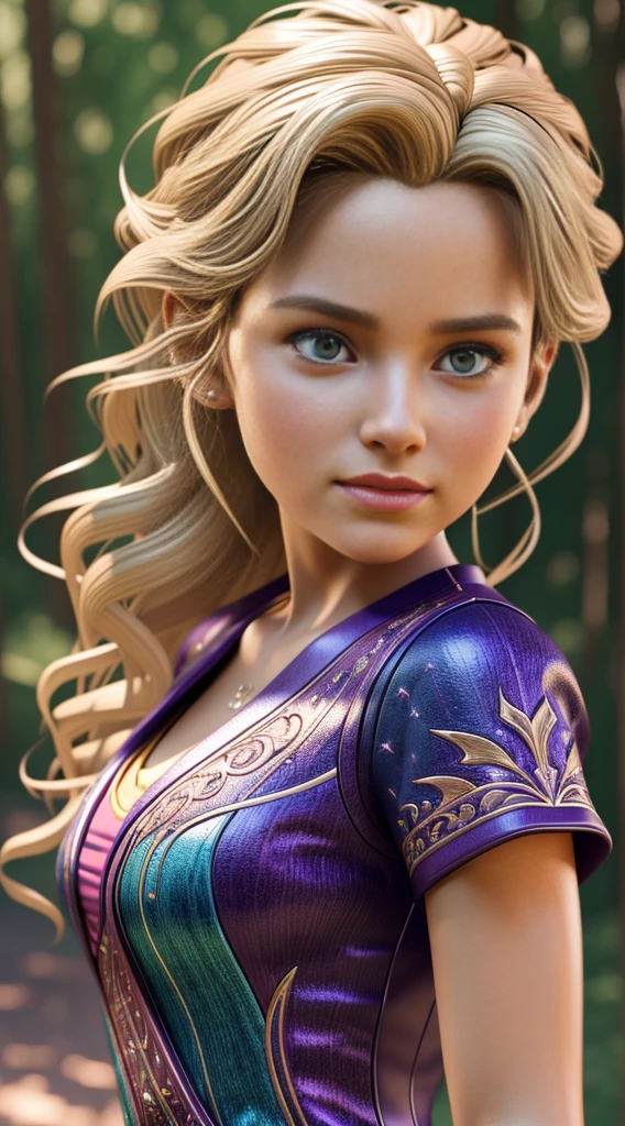 (Extrem detailliertes CG Unity 16k-Hintergrundbild:1.1), (Rauschunterdrückungsstärke: 1.45), (Meisterstück:1.37), Erstellen Sie einen Zeichensatz für lockige blonde 4-jährige Mädchen, Atemberaubende 3D-12K-Auflösung, Detaillierter Ganzkörper einer Figur im Disney-Stil, sehr detailliert, beschwingt, Ultrahohe Qualität, hyper photorealism, Fotorealismus, Rendering von Octane]