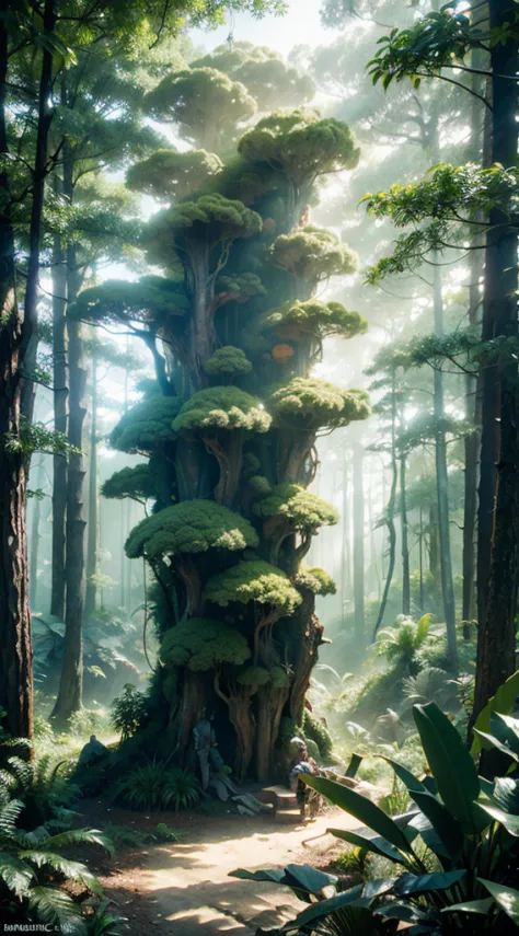 Science fiction. exotic plants. forest. concept-art.