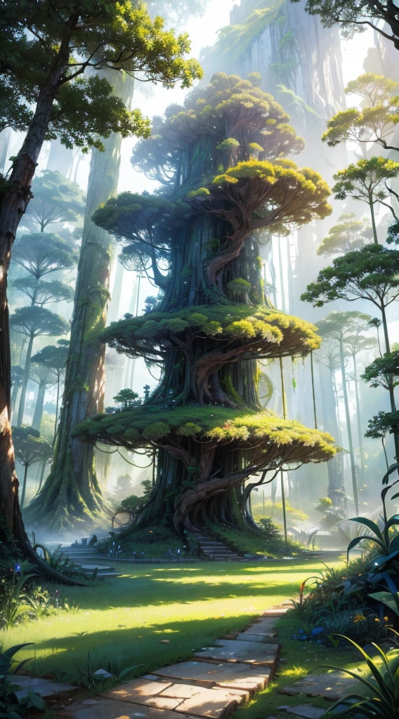 Science-Fiction. exotische Pflanzen. Wald. Konzeptkunst.