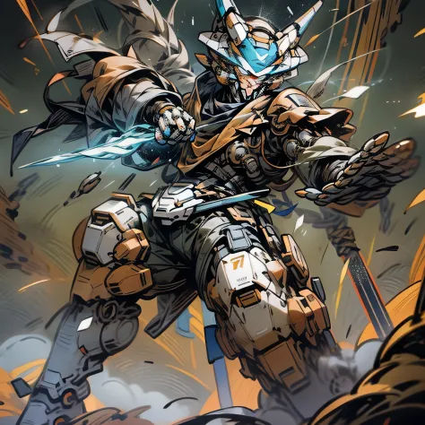 "Mighty and formidable mech exuding an aura of invulnerability."