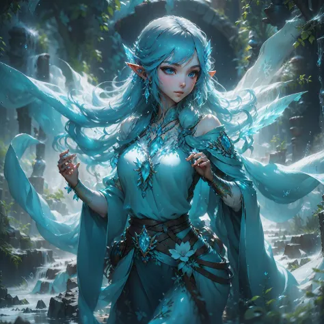 "Mysterious fairy, Float gracefully in the ethereal mist, Reminiscent of The Legend of Zelda《Breath of The Wild》Captivating aesthetics, With the artistic essence of Anne Stokes."