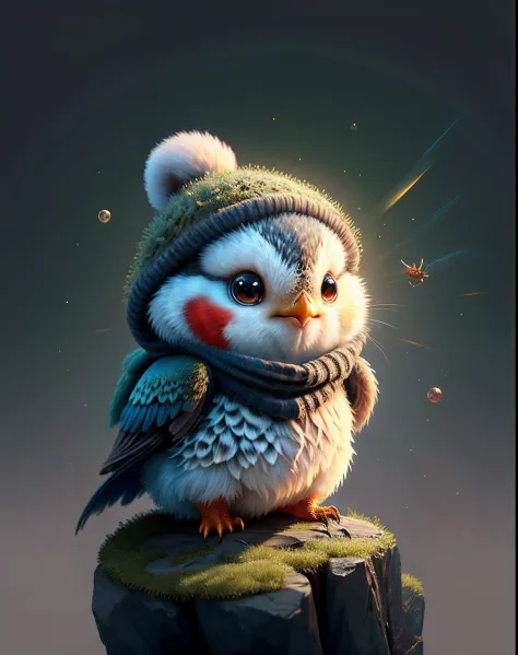 Top image quality、"Create cute creature masterpieces with inspired ultra-detailed concept art. Let your imagination come alive", （Immortal birds）, high detailing, in 8K、Top image quality、jump up、uses magic、The background is the magic of fire