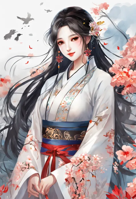 (illustration:1.8),(best quality),(masterpiece:1.5),masterpiece,png,(extremely detailed CG unity 8k wallpaper), (colorful),warm,Chinese style,(ink splashing),(color splashing),((watercolor)),(1 Chinese girl:1.8),solo, depth of field,dramatic angle,(Silver ...