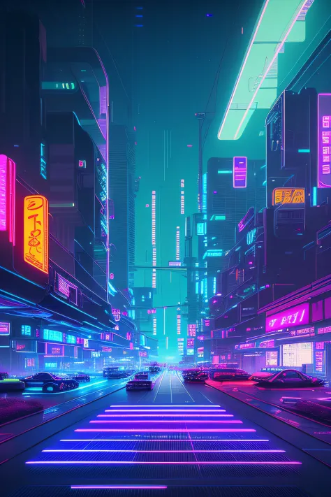 futuristic city with neon lights and a car in the foreground, cyberpunk art inspired by Syd Mead, cg society contest winner, retrofuturism, cyberpunk garage on jupiter, neon city in the background, cyberpunk with neon lighting, in cyberpunk city, in a futu...